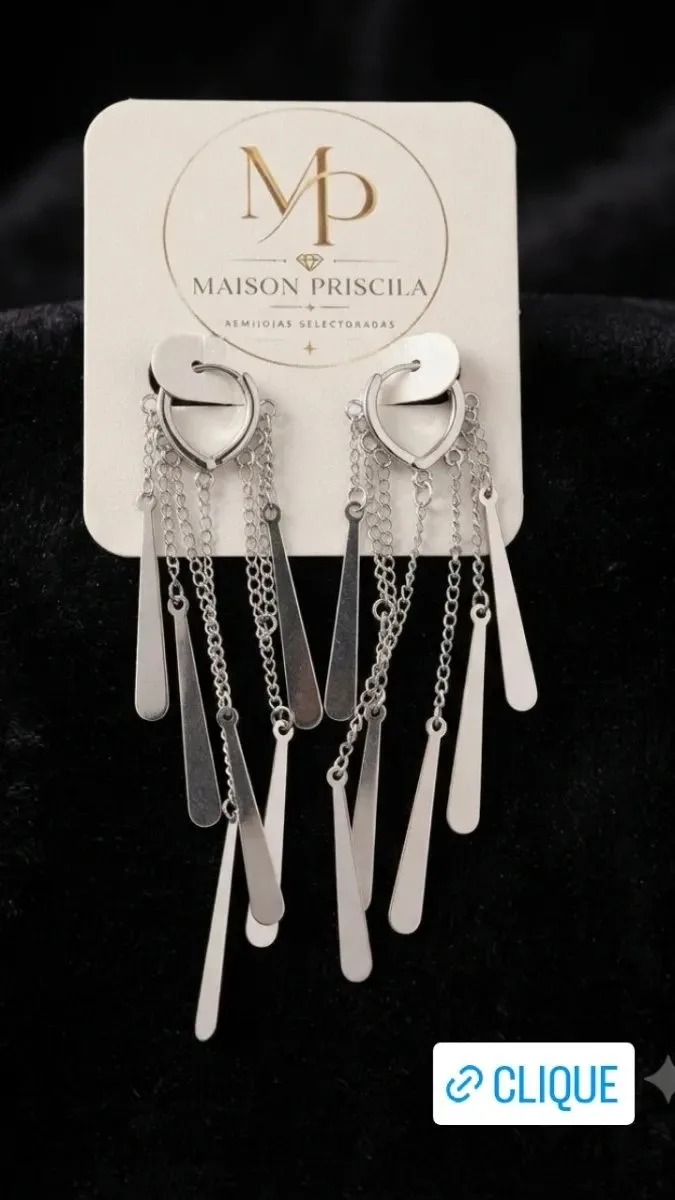 Brinco Fringe Prata