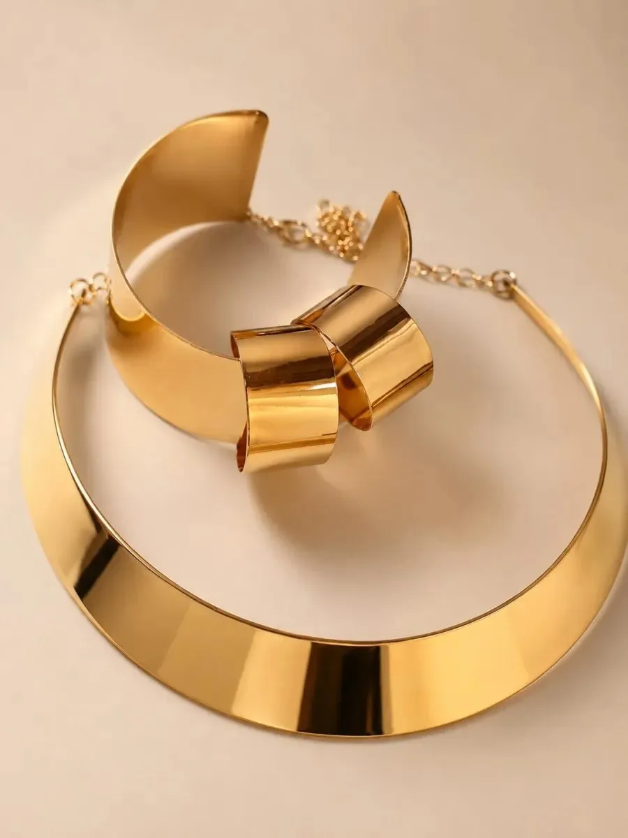 Colar e Pulseira Ouro Modernos