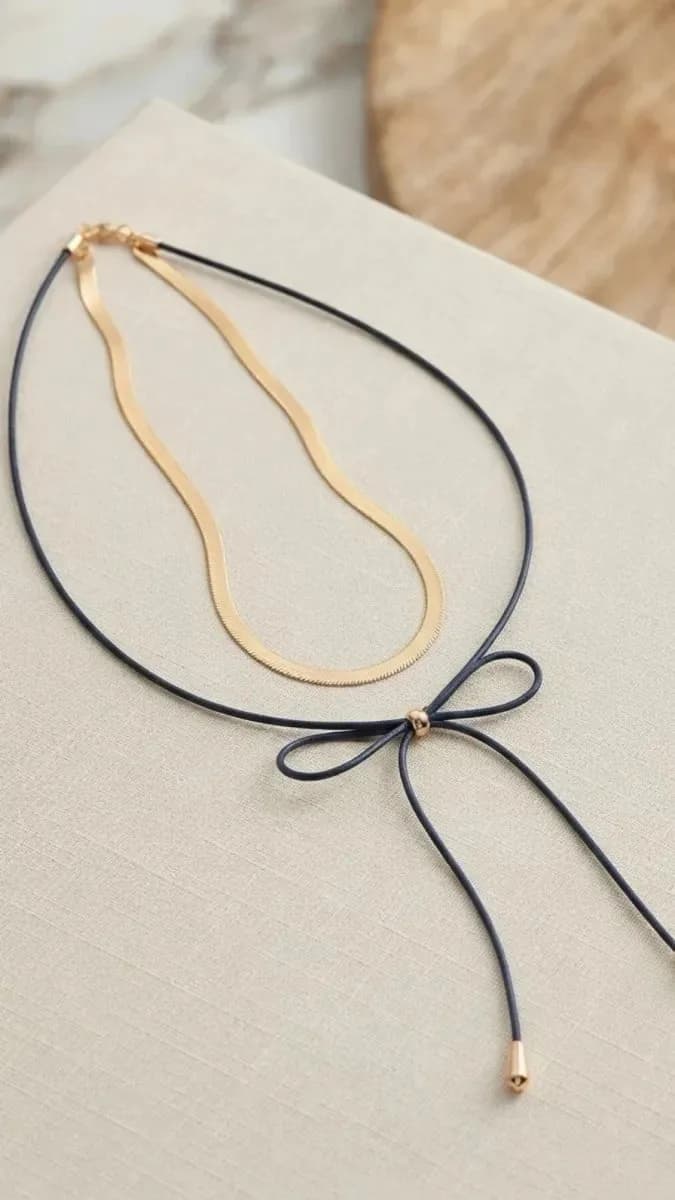 Colar Fio Duplo Dourado